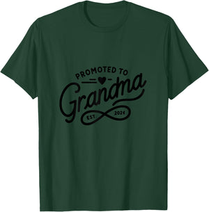 Promoted to Grandma 2024 T-Shirt - T-Shirt | Forest