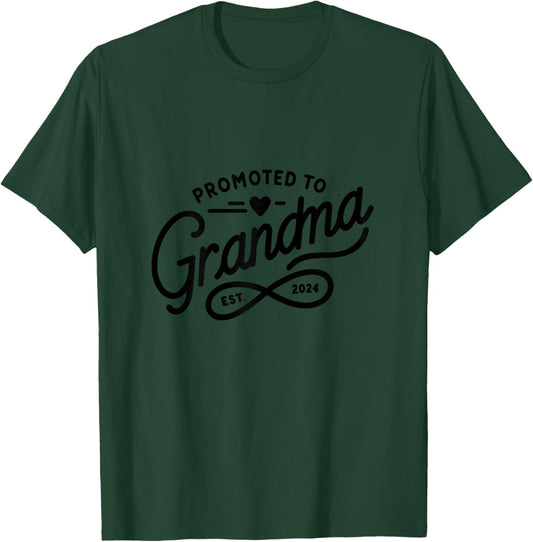 Promoted to Grandma 2024 T-Shirt - T-Shirt | Forest