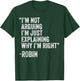 Robin Quote Funny Birthday Custom Name Idea Engineer T-Shirt - T-Shirt | Forest