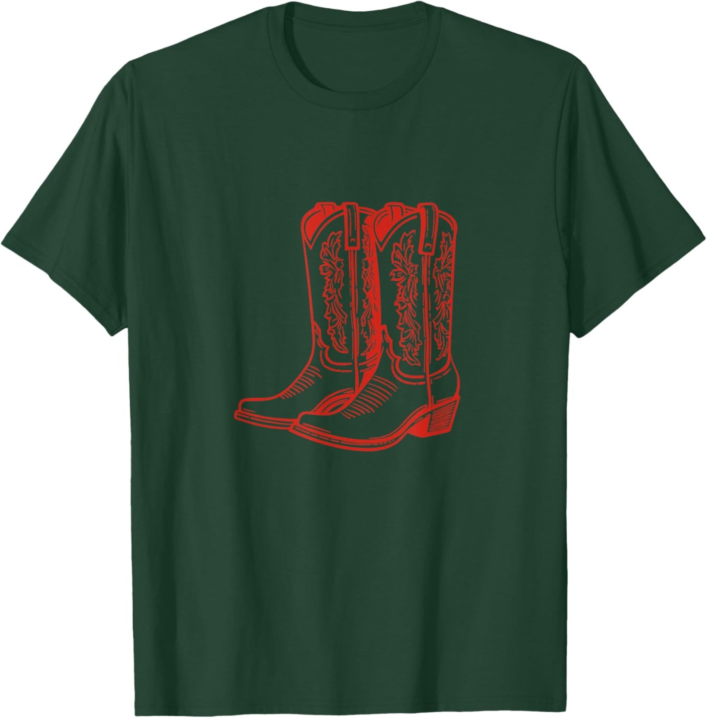 Coastal Cowgirl Beachy Red Cowboy Boots Western T-Shirt - T-Shirt | Forest