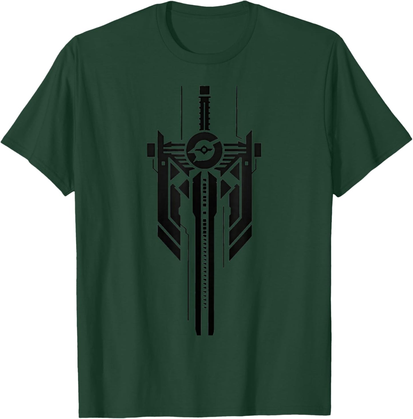 Abstract Black Futuristic Geometric T-Shirt - T-Shirt | Forest