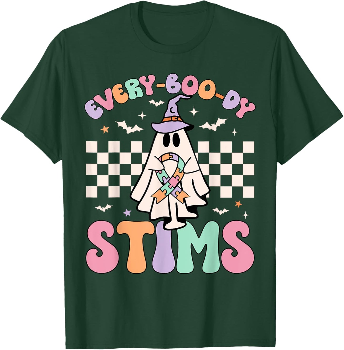 Sped Teacher Halloween Everybody Stims Special Education ABA T-Shirt - T-Shirt | Forest