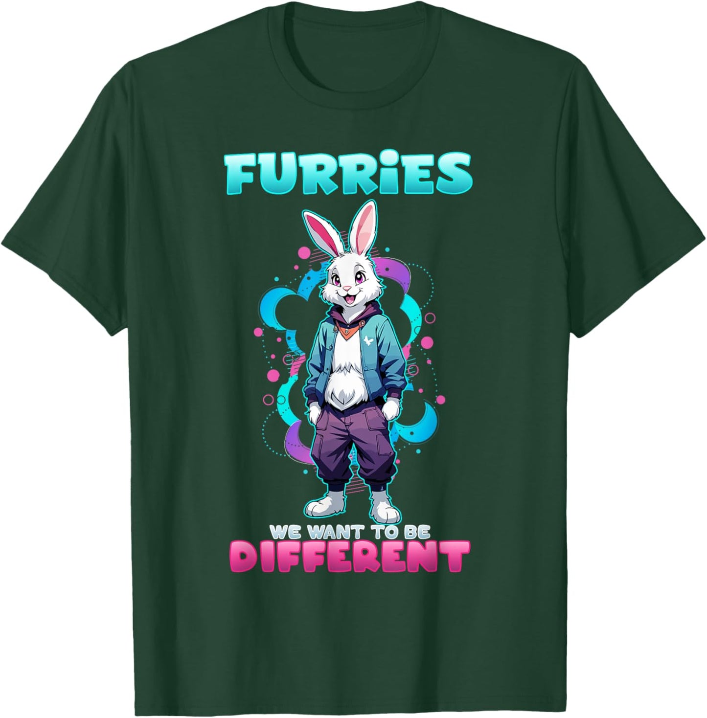 Furries We Want To Be Different I Furry Rabbit Cosplay T-Shirt - T-Shirt | Forest