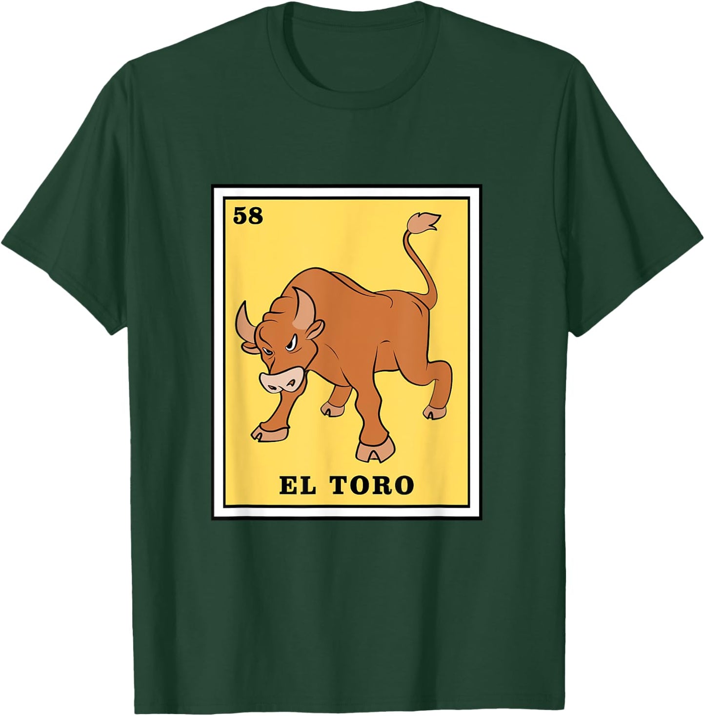 Funny Game El Toro Mexican Lottery Card T-Shirt - T-Shirt | Forest