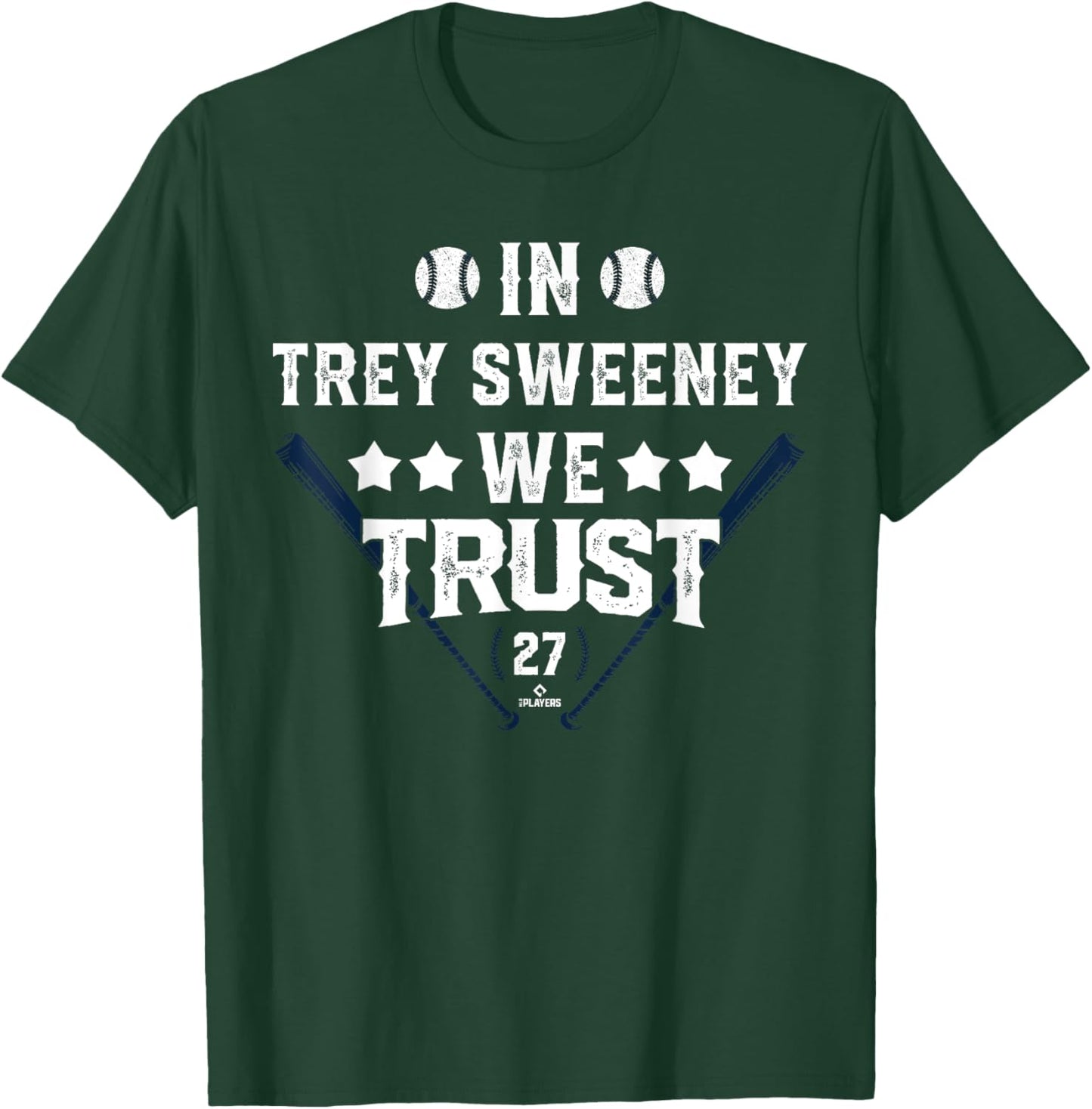 We Trust in Trey Sweeney Detroit Baseball MLBPA T-Shirt - T-Shirt | Forest