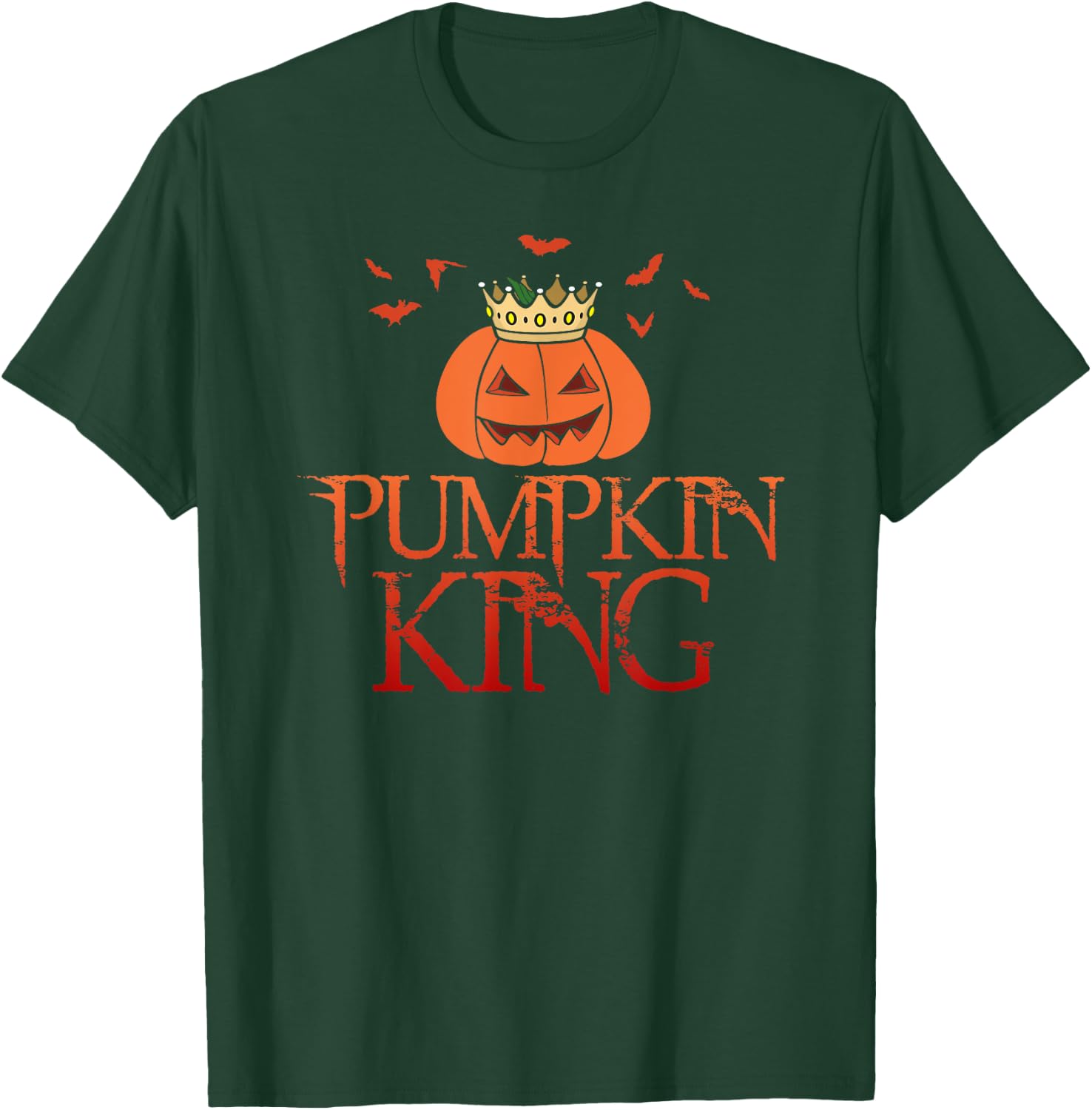 The Pumpkin King Crown Halloween Jack O Lantern scary face T-Shirt - T-Shirt | Forest