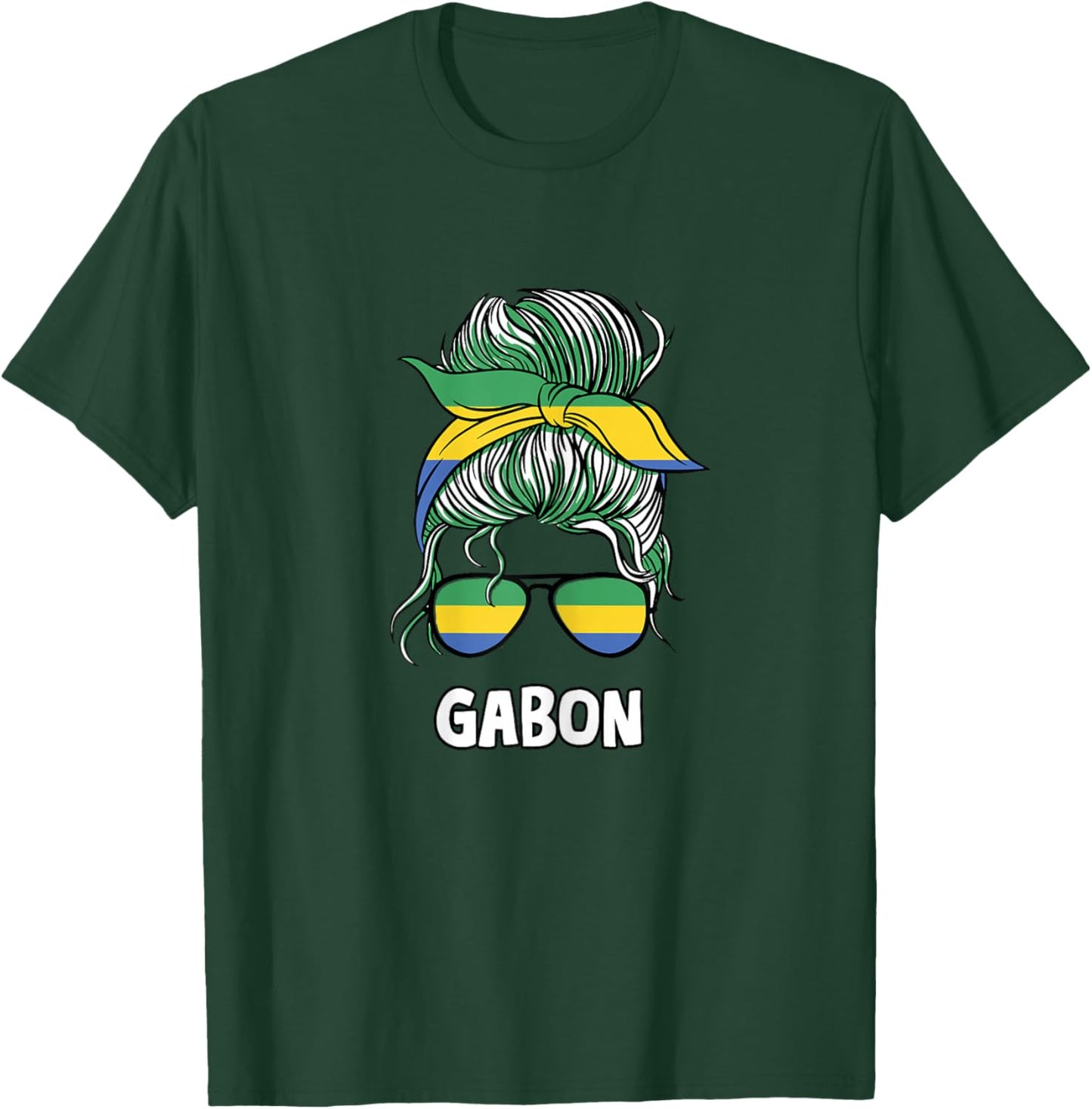African Flag Gabon Girl , white, Female X-Small T-Shirt - T-Shirt | Forest