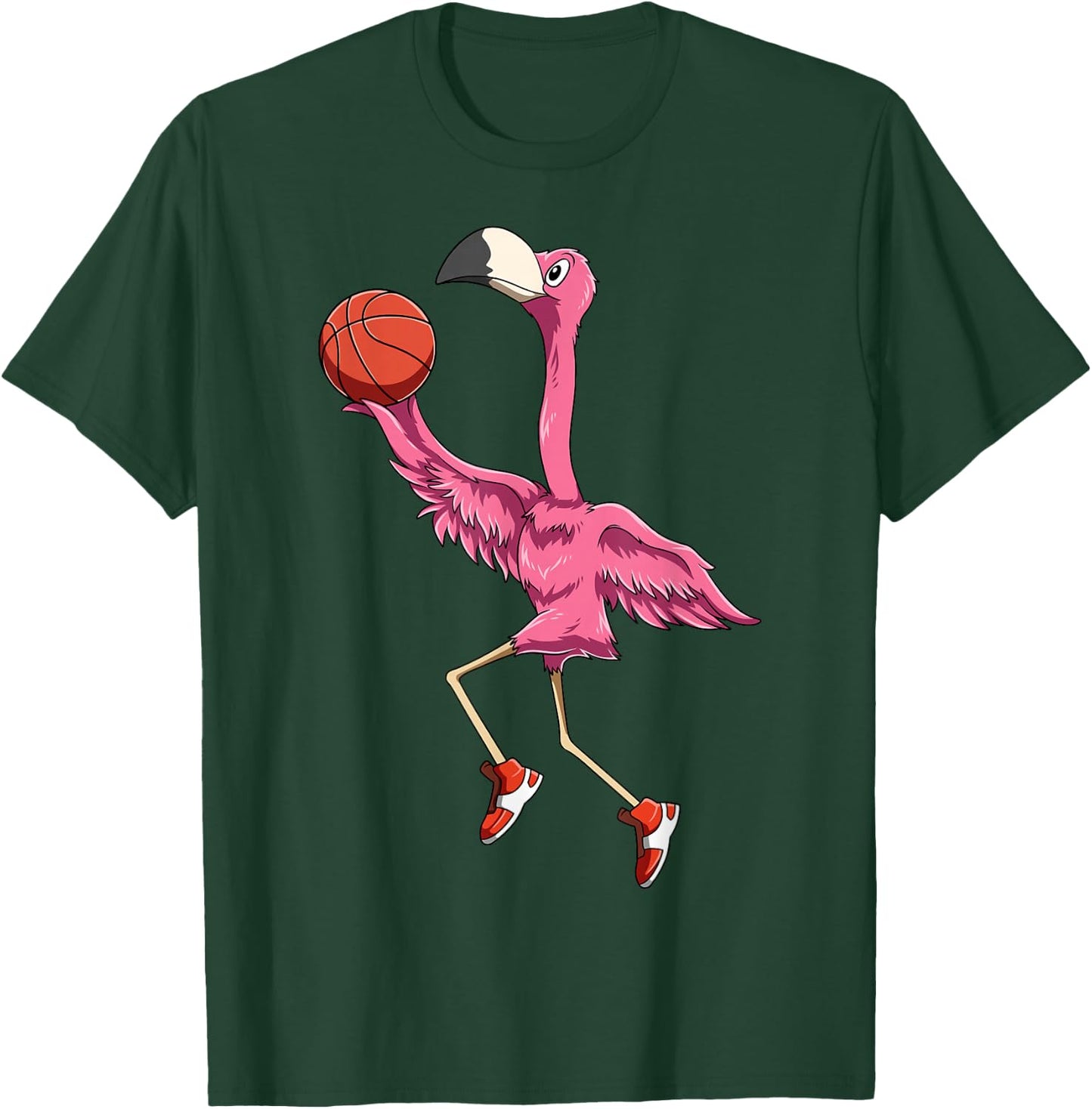 Flamingo Basketball Flamingo Playing Basketball Flamingo T-Shirt - T-Shirt | Forest