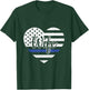 USA Heart Police Officer Wife Blue Line Police Wife Support T-Shirt - T-Shirt | Forest