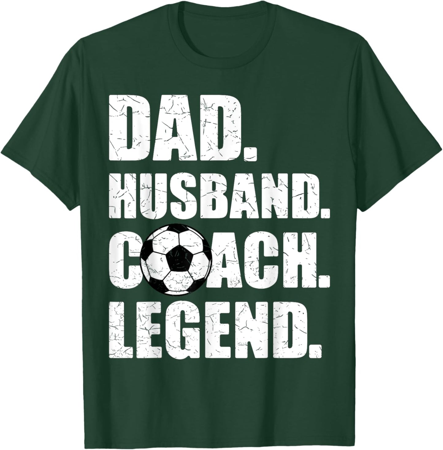 Dad Husband Coach Legend Father Papa Daddy Soccer Coach T-Shirt - T-Shirt | Forest
