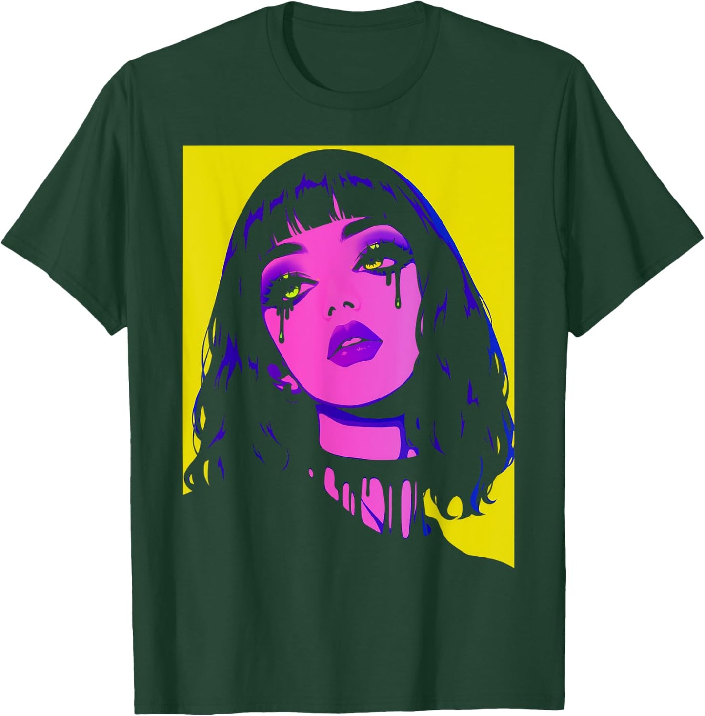 Cybergoth Cybercore Grunge Punk Goth Girl Alt Anime Manga T-Shirt - T-Shirt | Forest
