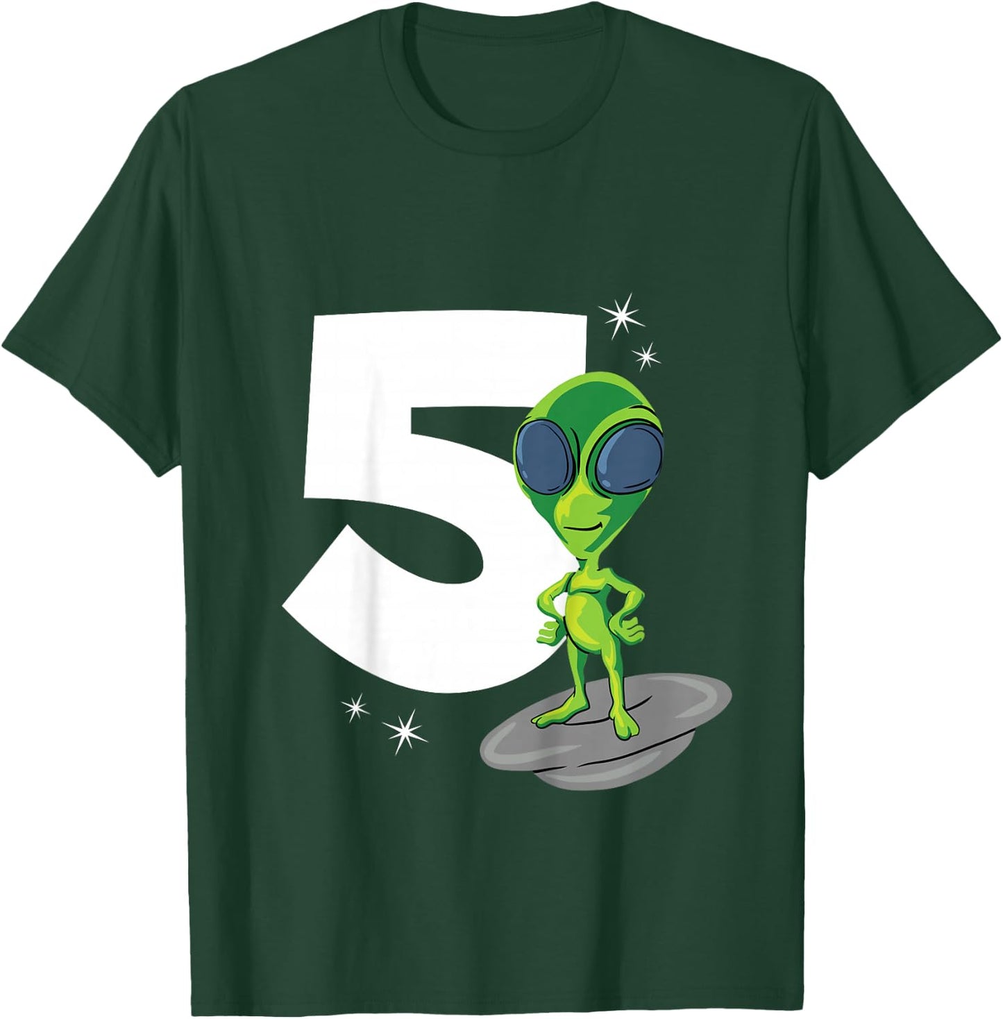 Alien 5 Year Old Boy 5th Birthday T-Shirt - T-Shirt | Forest