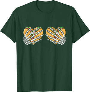 Funny Cinco De Mayo Taco Boobs Skull Hands T-Shirt - T-Shirt | Forest
