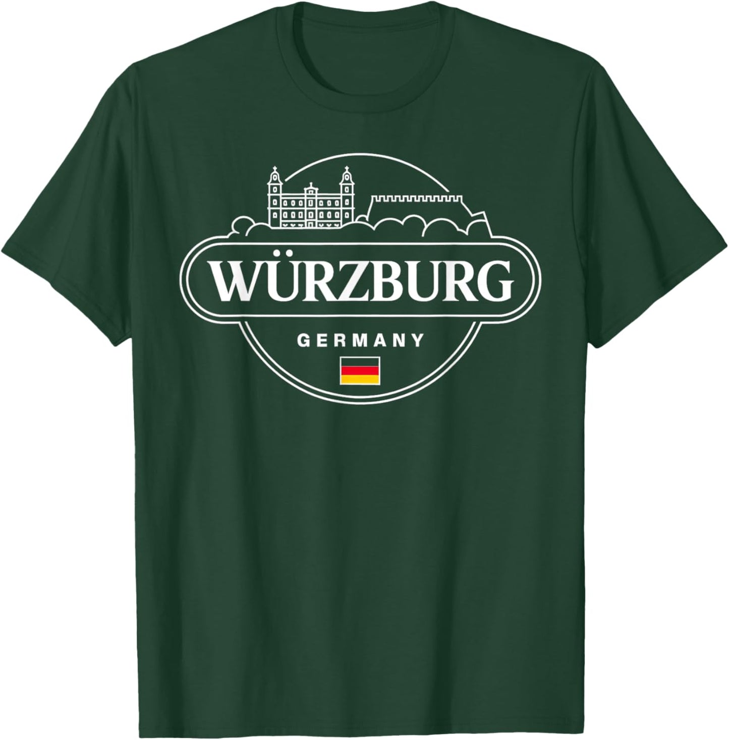 Würzburg Germany City Travel Souvenir Design T-Shirt - T-Shirt | Forest