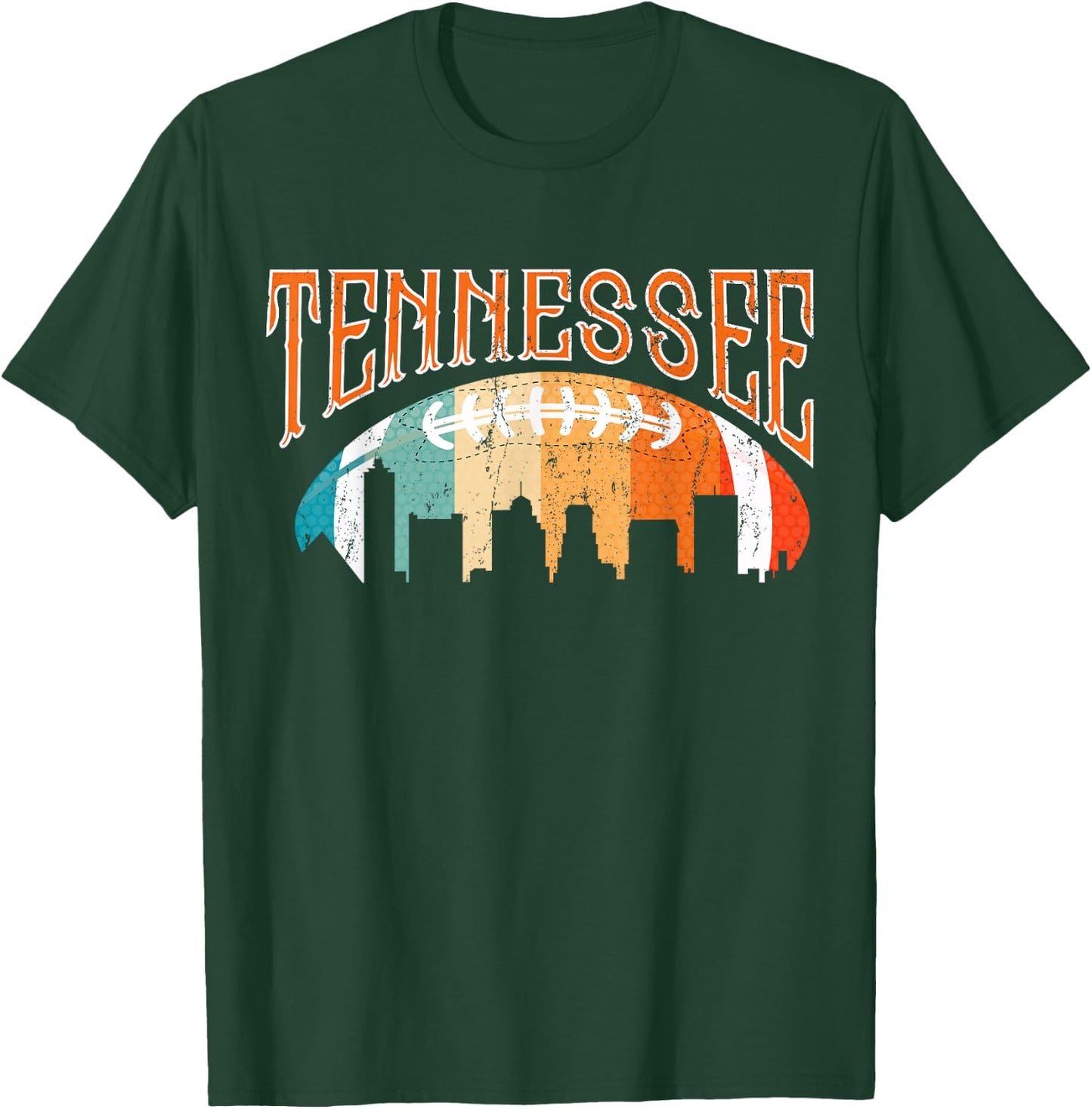 Retro Tennessee Football Fan Vintage City Skyline T-Shirt - T-Shirt | Forest