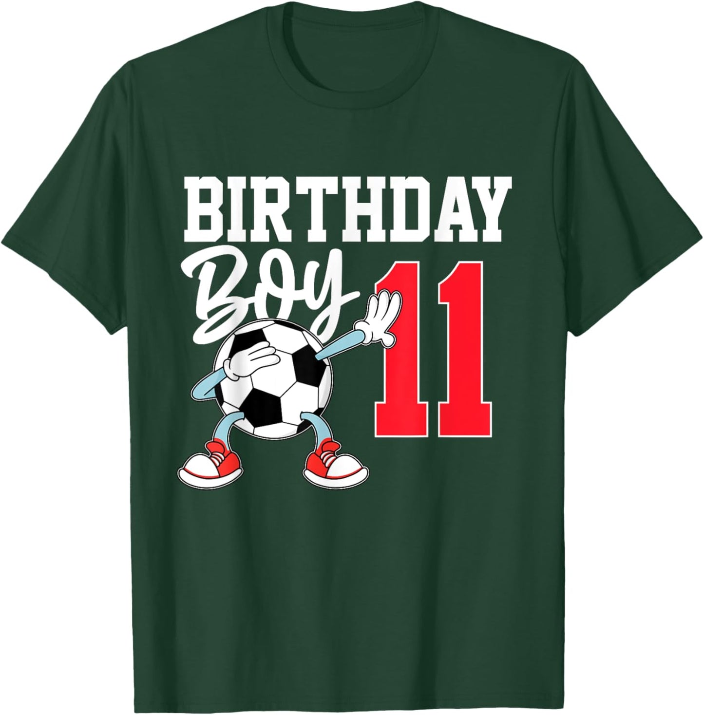 11th Birthday Shirt For Boys Football Soccer 11 Year Old T-Shirt - T-Shirt | Forest