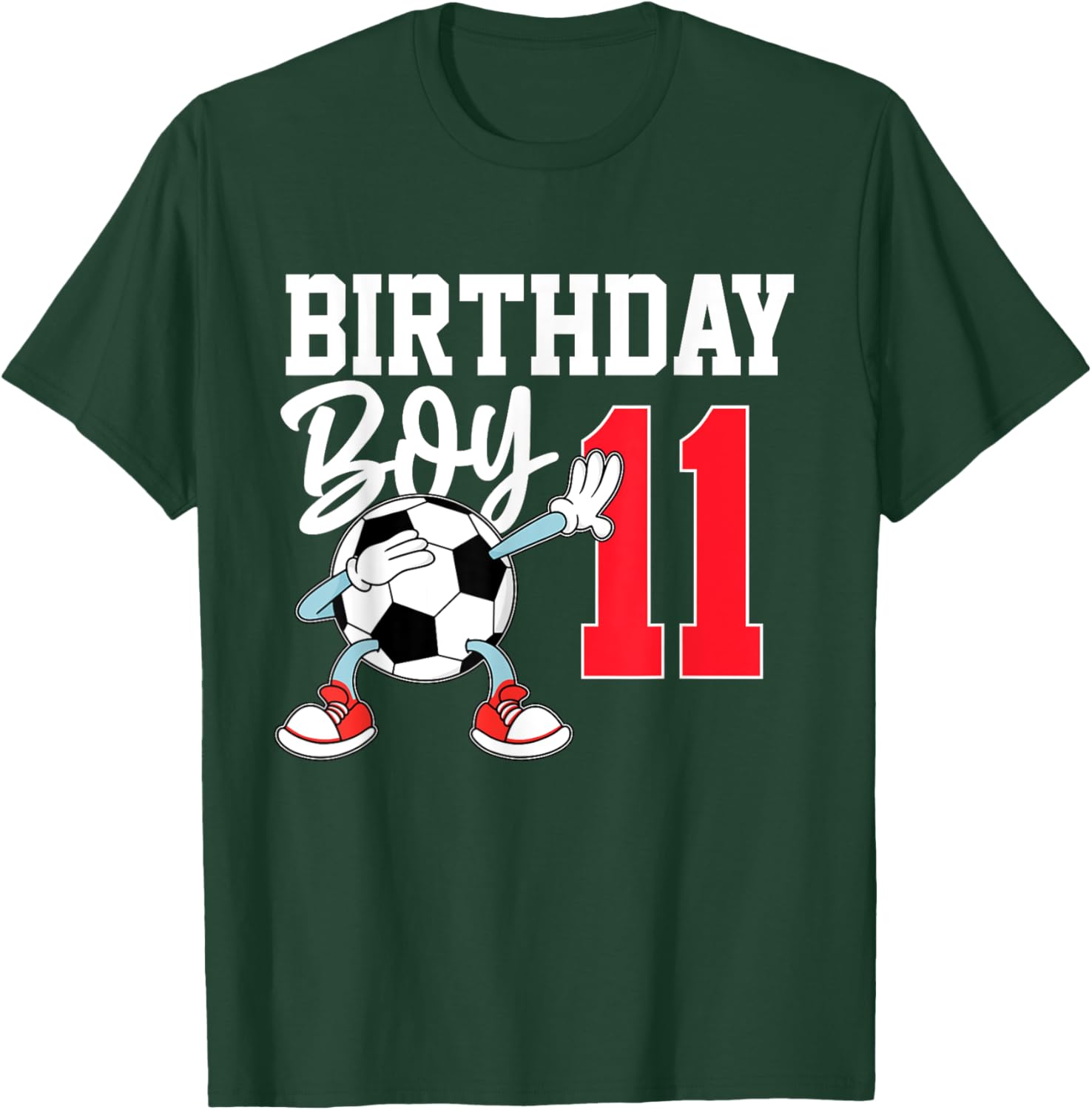11th Birthday Shirt For Boys Football Soccer 11 Year Old T-Shirt - T-Shirt | Forest