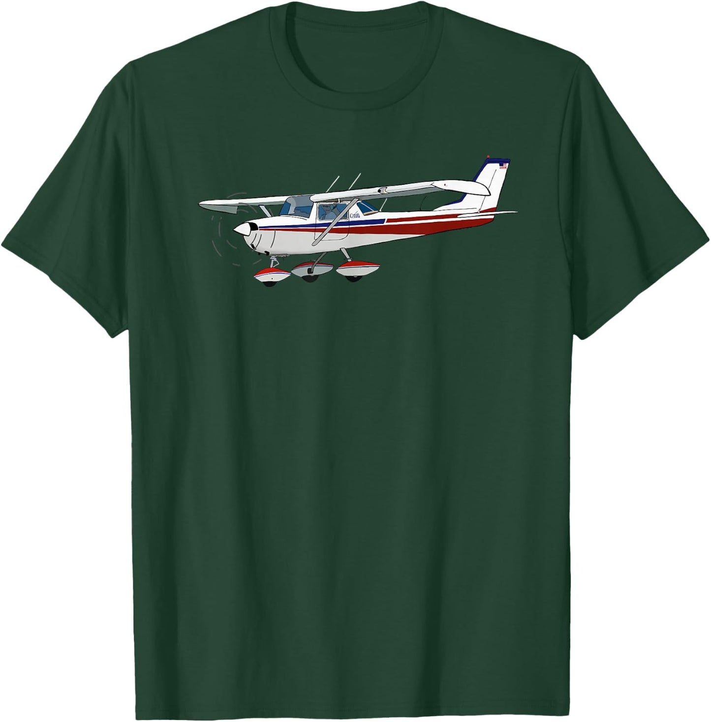 C-172 Skyhawk Airplane Illustration Aviation Pilot Art T-Shirt - T-Shirt | Forest