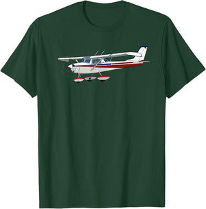 C-172 Skyhawk Airplane Illustration Aviation Pilot Art T-Shirt - T-Shirt | Forest