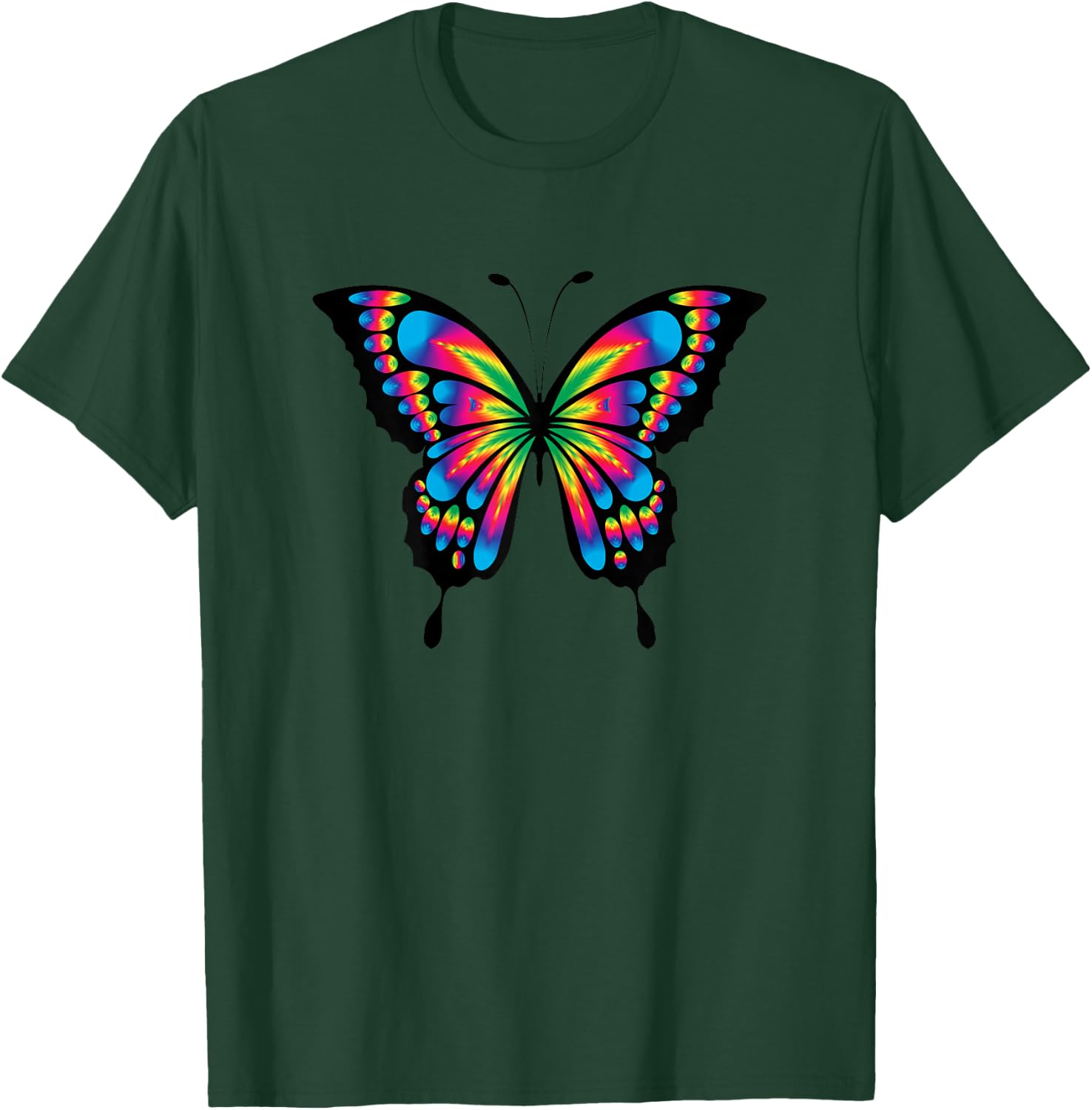 Colorful Rainbow Cute Butterfly Festival Rave T-Shirt - T-Shirt | Forest