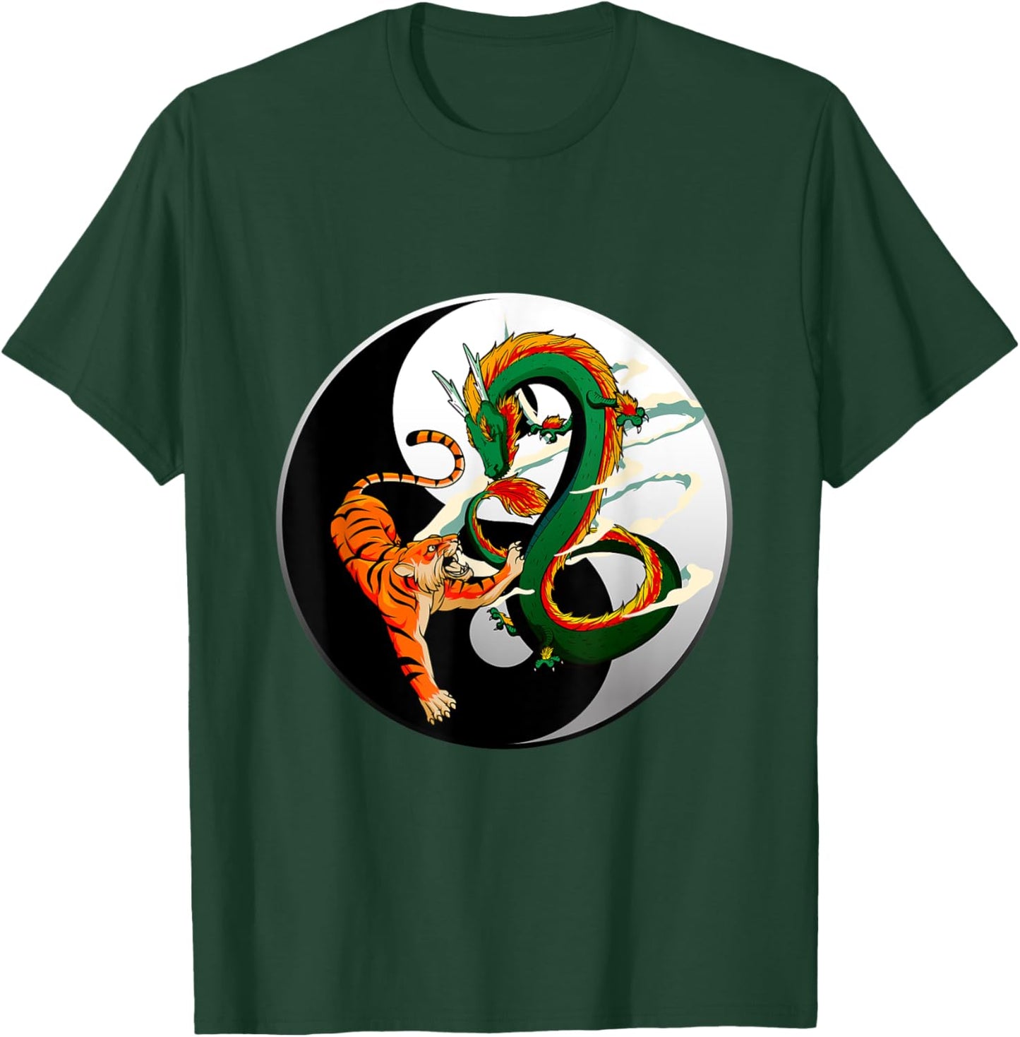 Yin Yang Dragon Tiger T-Shirt - T-Shirt | Forest