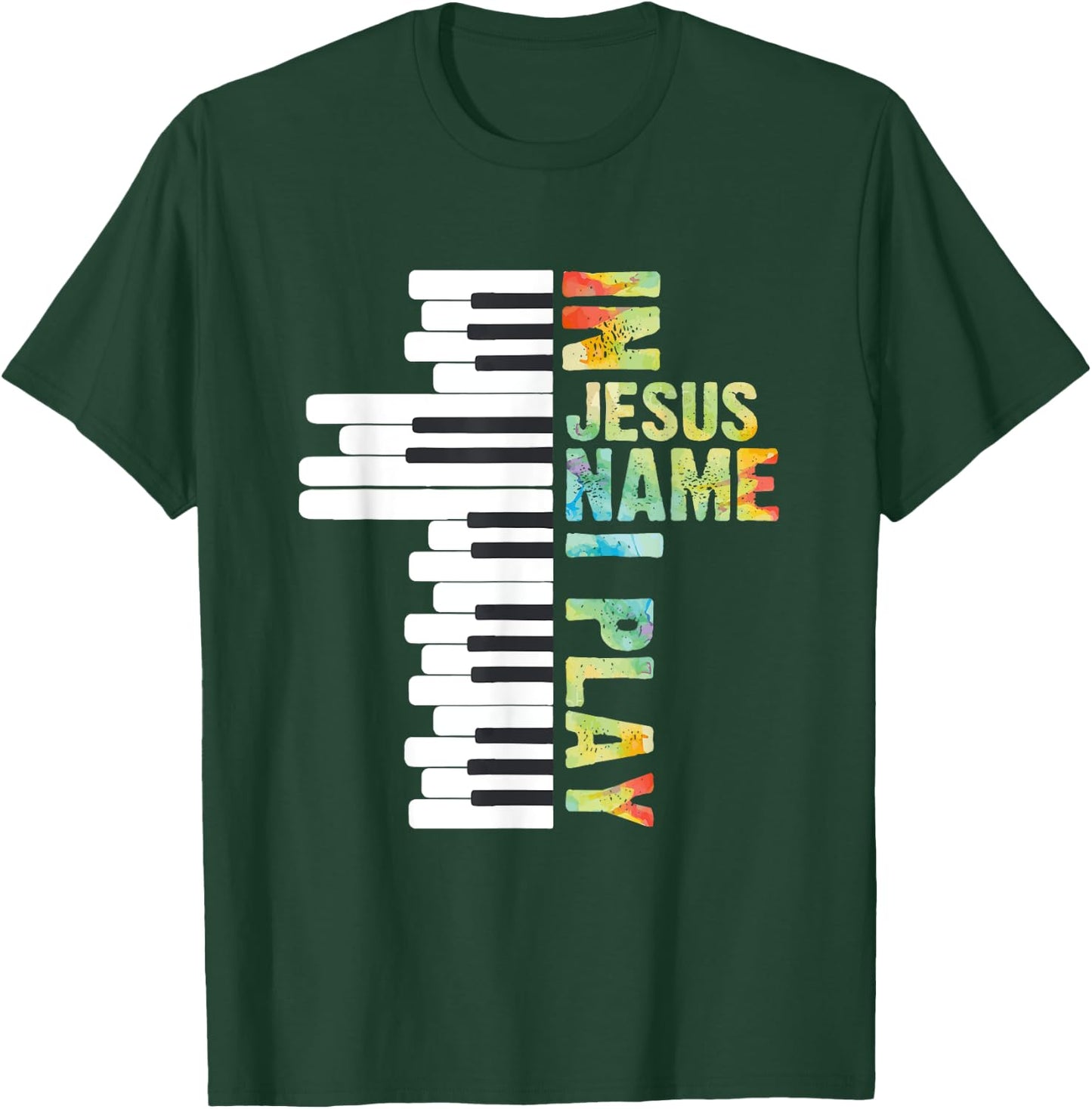 CharlIan Minds - Christian Piano Lovers In Jesus Christian Name I Play Piano Music Vintage T-Shirt - T-Shirt | Forest