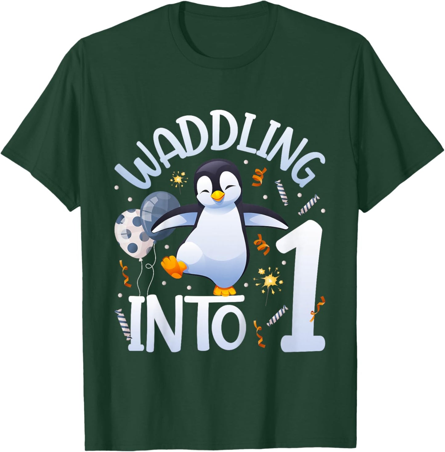 1st Penguin Birthday Party One Year Old Penguins T-Shirt - T-Shirt | Forest
