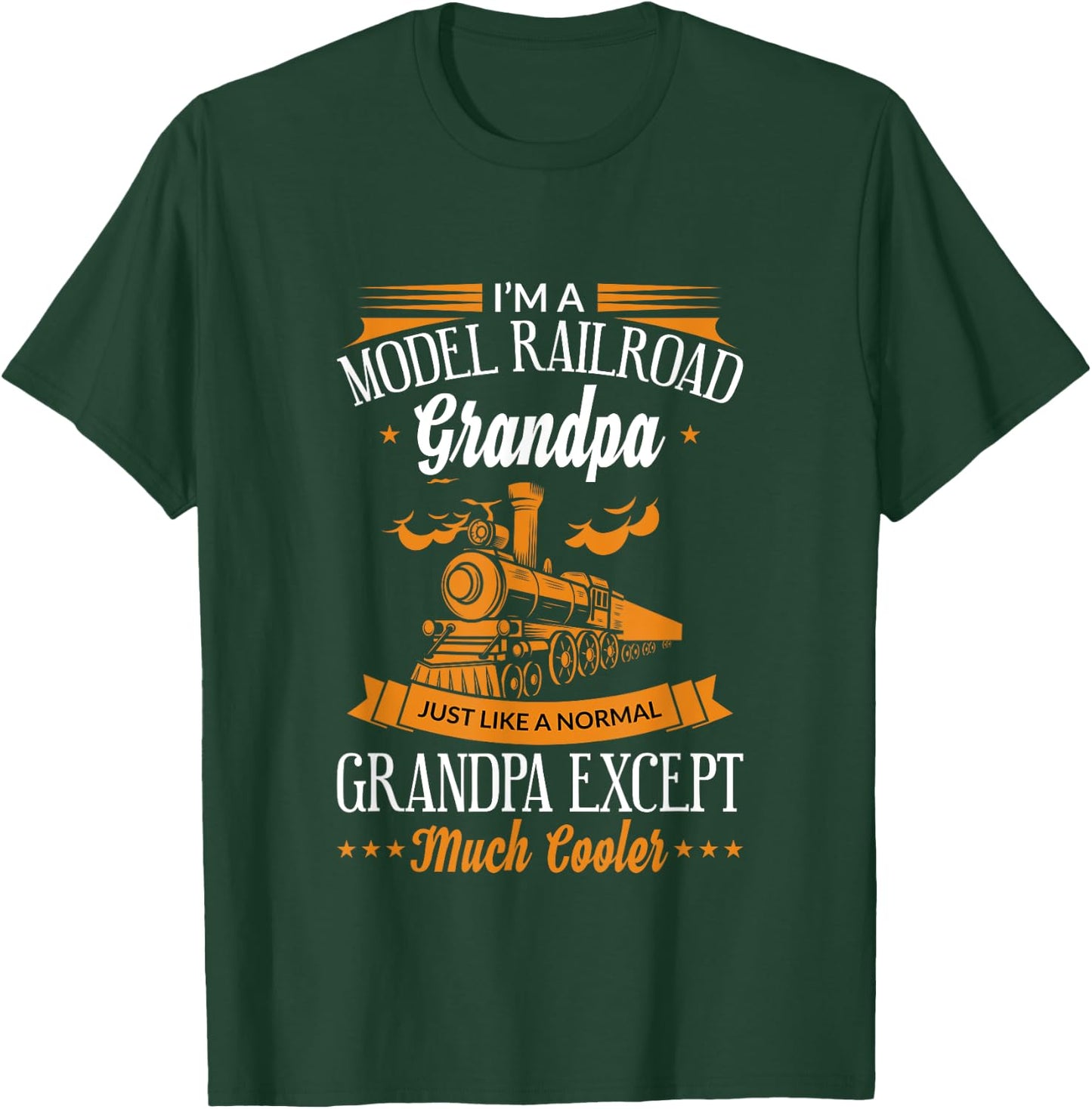 Funny Model Railroad Train Cool Grandpa Grandparent Gift T-Shirt - T-Shirt | Forest