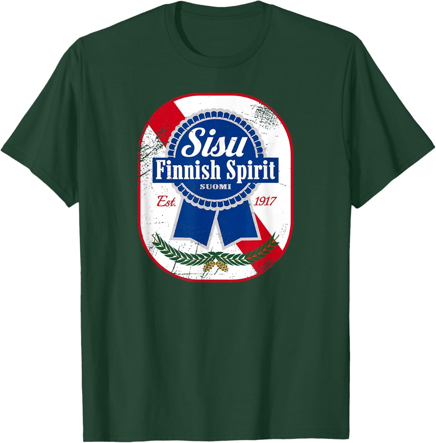 Sisu Finnish Finland Suomi Vintage Classic Retro Beer Label T-Shirt - T-Shirt | Forest