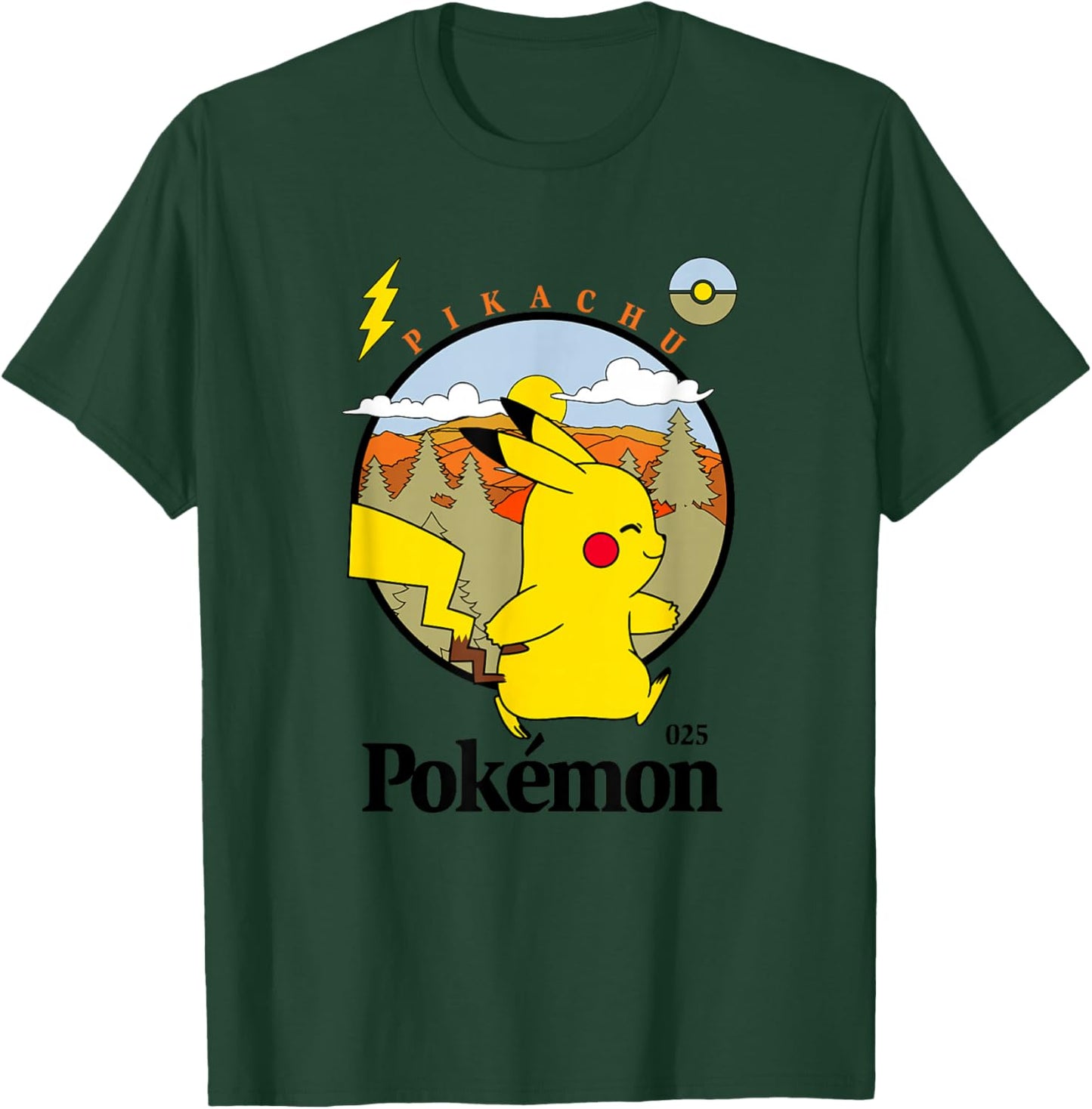 Pokémon Pikachu Outdoor Adventures Vintage Post Card T-Shirt - T-Shirt | Forest