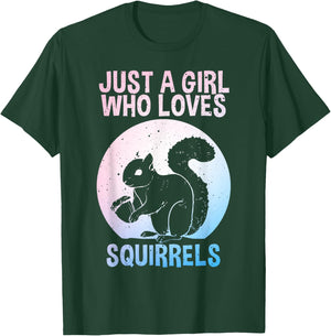 Funny Squirrel Designs For Girls Women Mom Chipmunk Lovers T-Shirt - T-Shirt | Forest