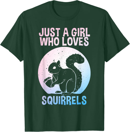 Funny Squirrel Designs For Girls Women Mom Chipmunk Lovers T-Shirt - T-Shirt | Forest