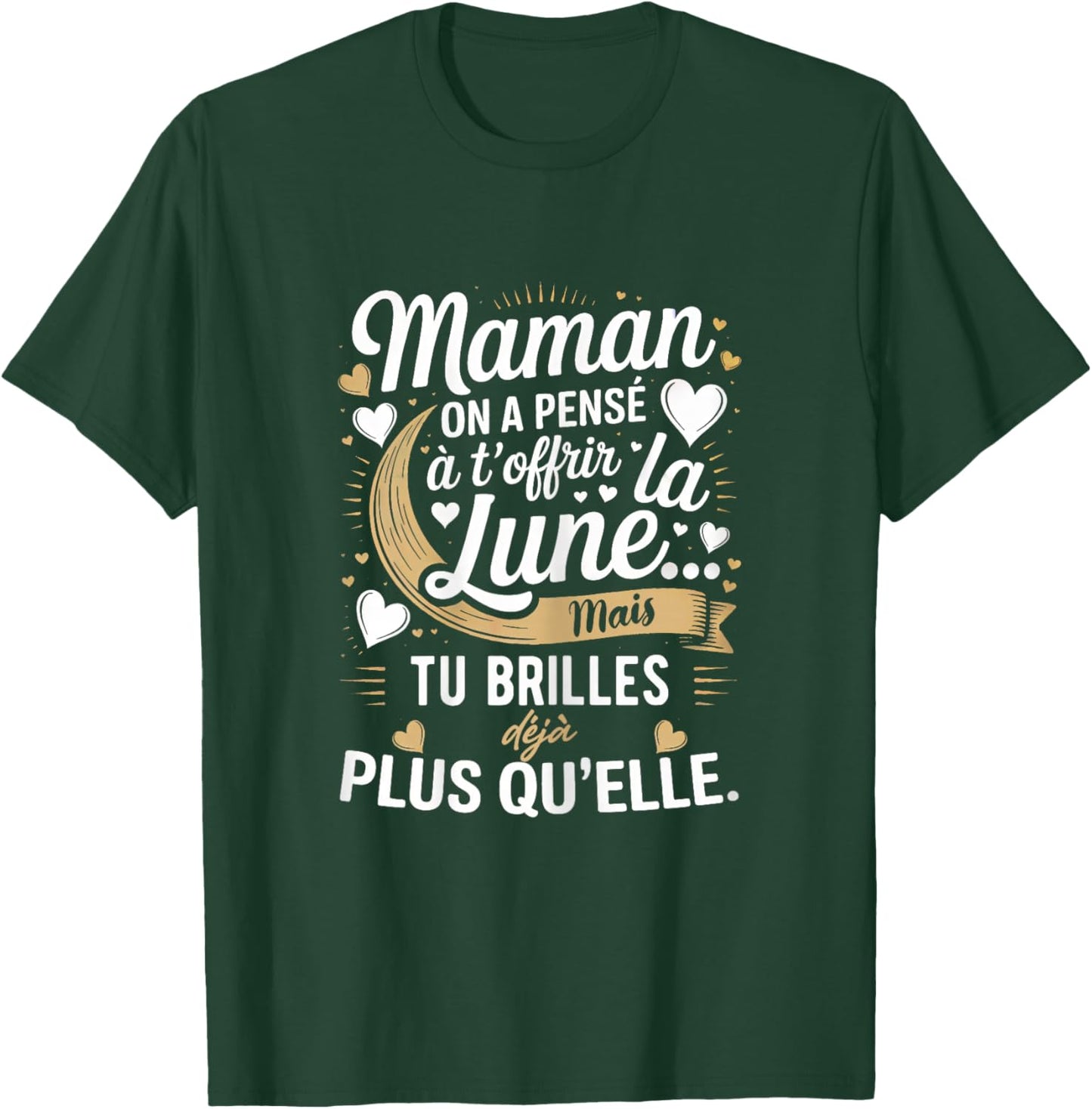 Mum The Moon Gift Humour Mother's Day Birthday , Black, S T-Shirt - T-Shirt | Forest