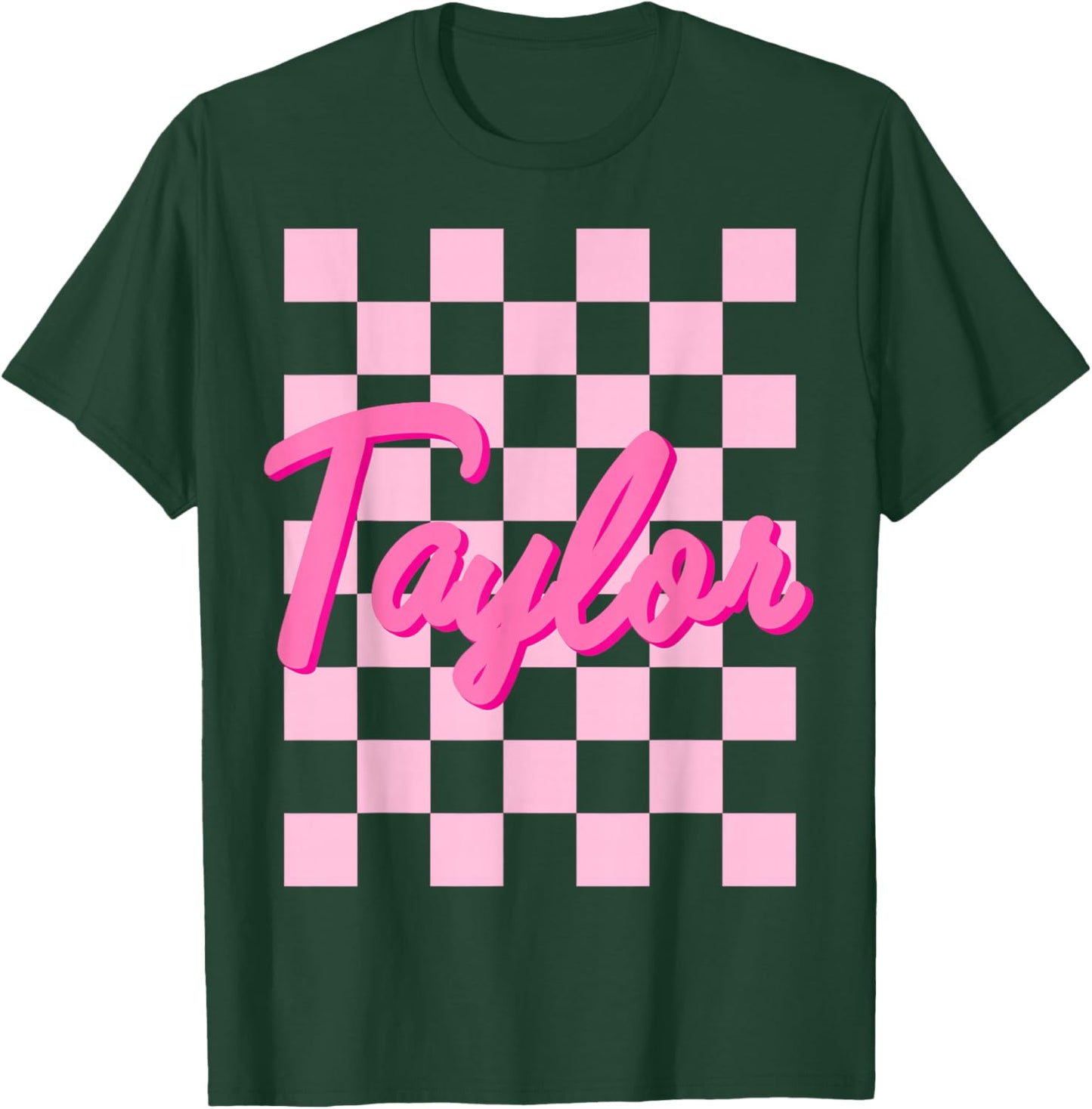 Girl Retro Taylor First Name Personalized Groovy Birthday T-Shirt - T-Shirt | Forest