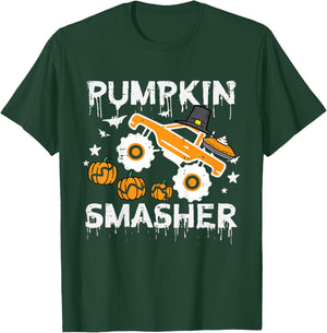 Thanksgiving Monster Truck Pumpkin Smasher Toddler Boys Kids T-Shirt - T-Shirt | Forest
