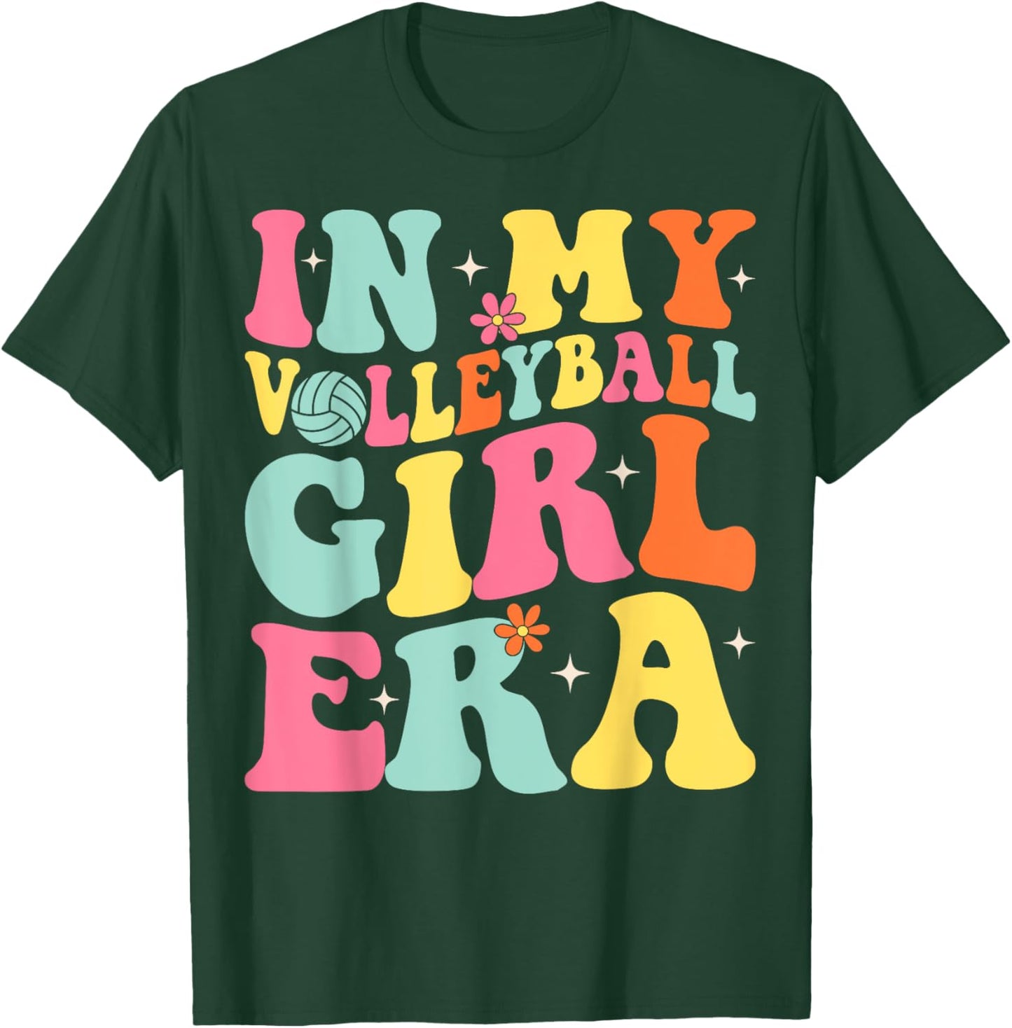 Groovy In My Volleyball Girl Era T-Shirt - T-Shirt | Forest