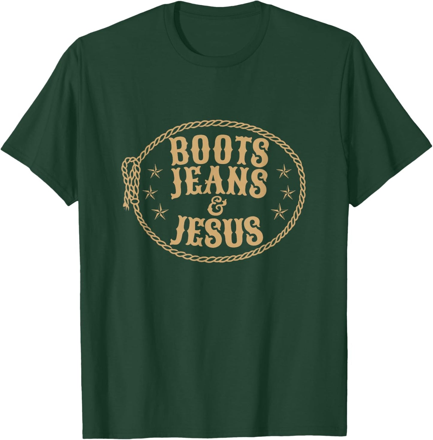 Cute Boots Jeans And Jesus Cowgirl Christian Country Western T-Shirt - T-Shirt | Forest