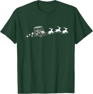 Golf Cart Santa Christmas Sleigh - Funny Golf Cart Xmas T-Shirt - T-Shirt | Forest