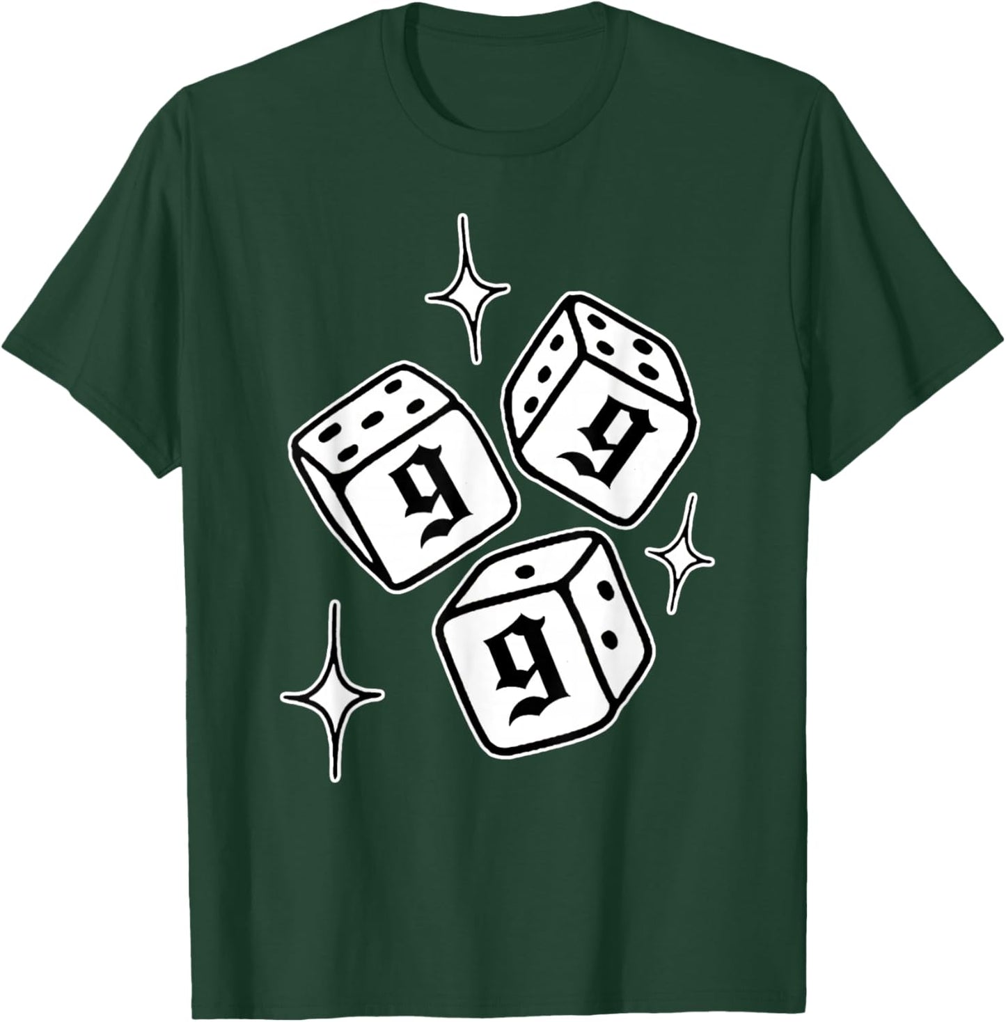 999 Angel Number Dice Stars Manifestation T-Shirt - T-Shirt | Forest