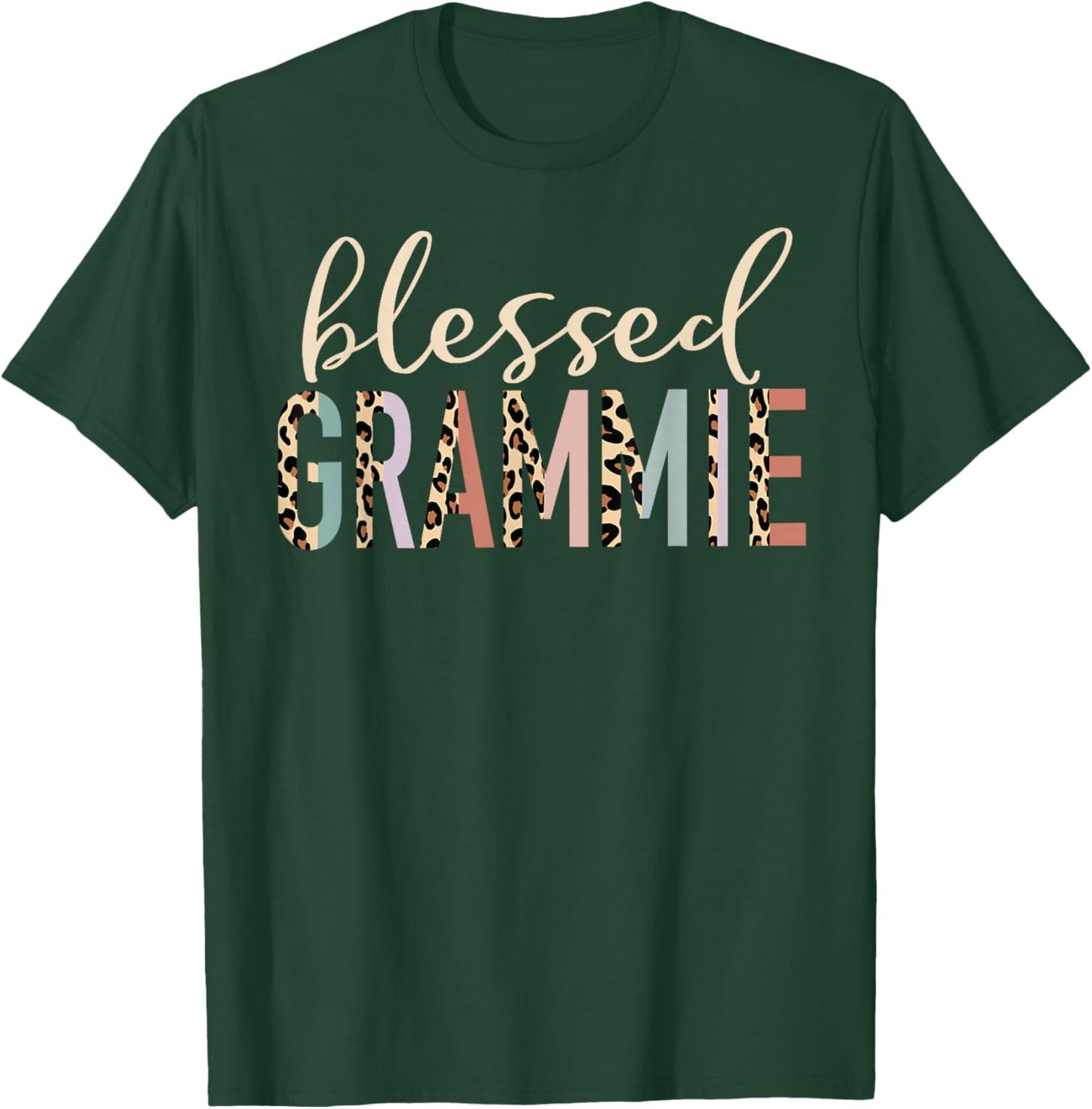 Blessed Grammie Cute Leopard Print T-Shirt - T-Shirt | Forest