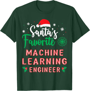 Christmas Artificial Intelligence Machine Learning Engineer T-Shirt - T-Shirt | Forest