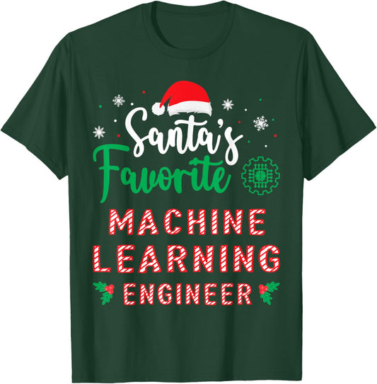 Christmas Artificial Intelligence Machine Learning Engineer T-Shirt - T-Shirt | Forest
