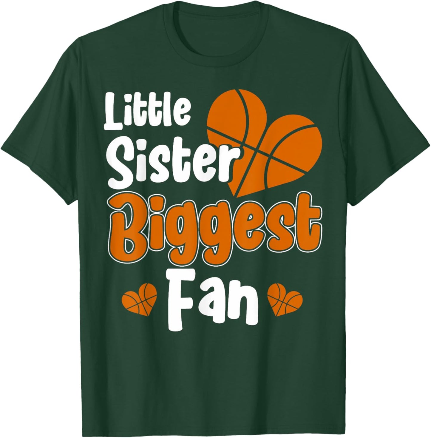 Cute Little Sister Basketball I'm His Biggest Fan Basketball T-Shirt - T-Shirt | Forest