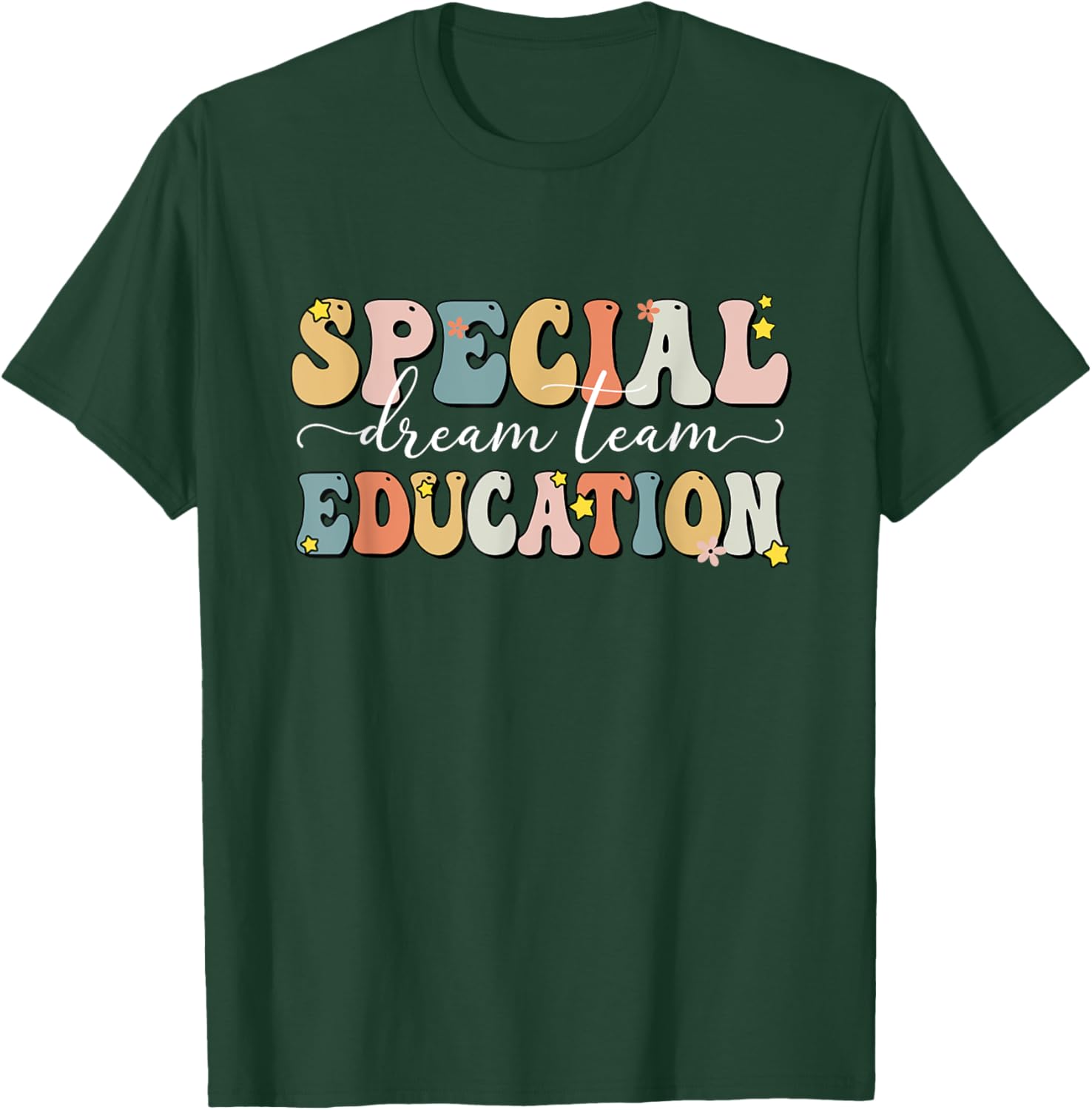 Retro Special Education Squad Groovy Dream Team SPED Teacher Men Women Kids T-Shirt - T-Shirt | Forest