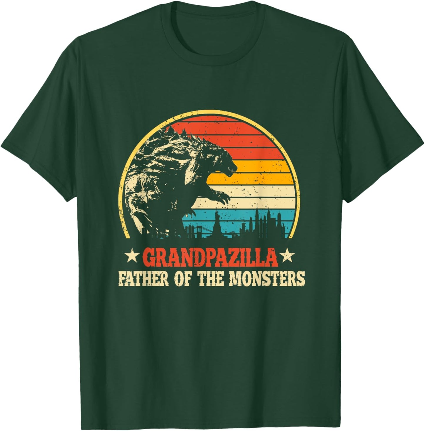 Grandpazilla Grandpa Of The Monsters Vintage Father's Day T-Shirt - T-Shirt | Forest