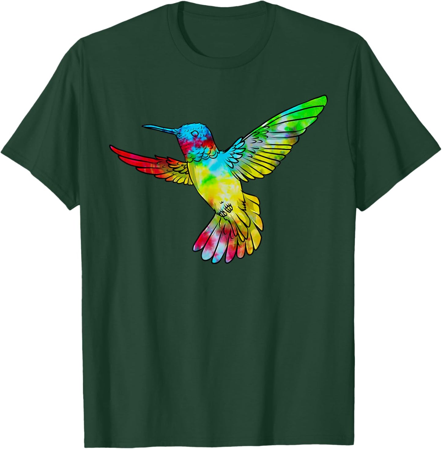 Vintage Tie Dye Hummingbird Birds Humming Bird Watcher T-Shirt - T-Shirt | Forest
