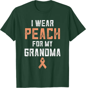 Uterine Cancer Fight Endometrial I Wear Peach For My Grandma T-Shirt - T-Shirt | Forest