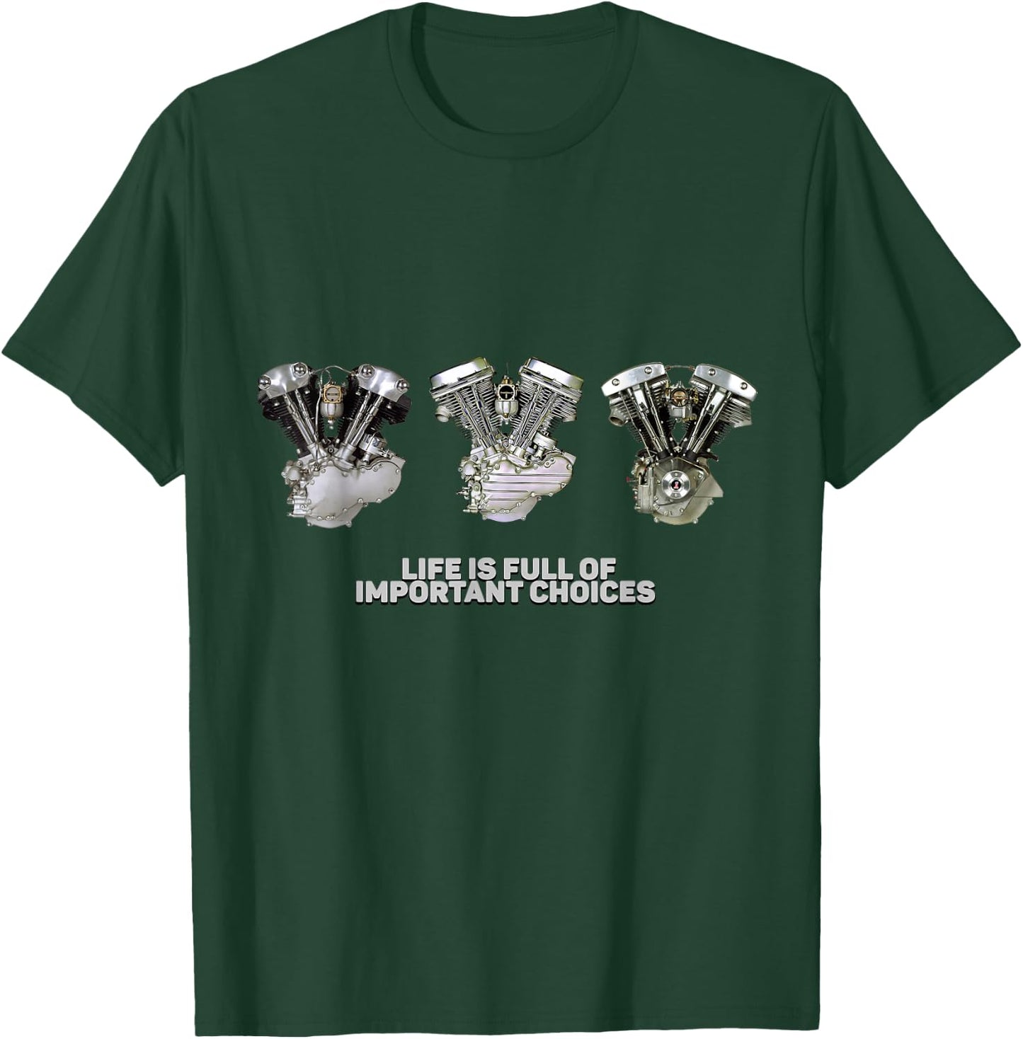 Shovelhead Knucklehead Panhead Biker Life is Full of Choices T-Shirt - T-Shirt | Forest