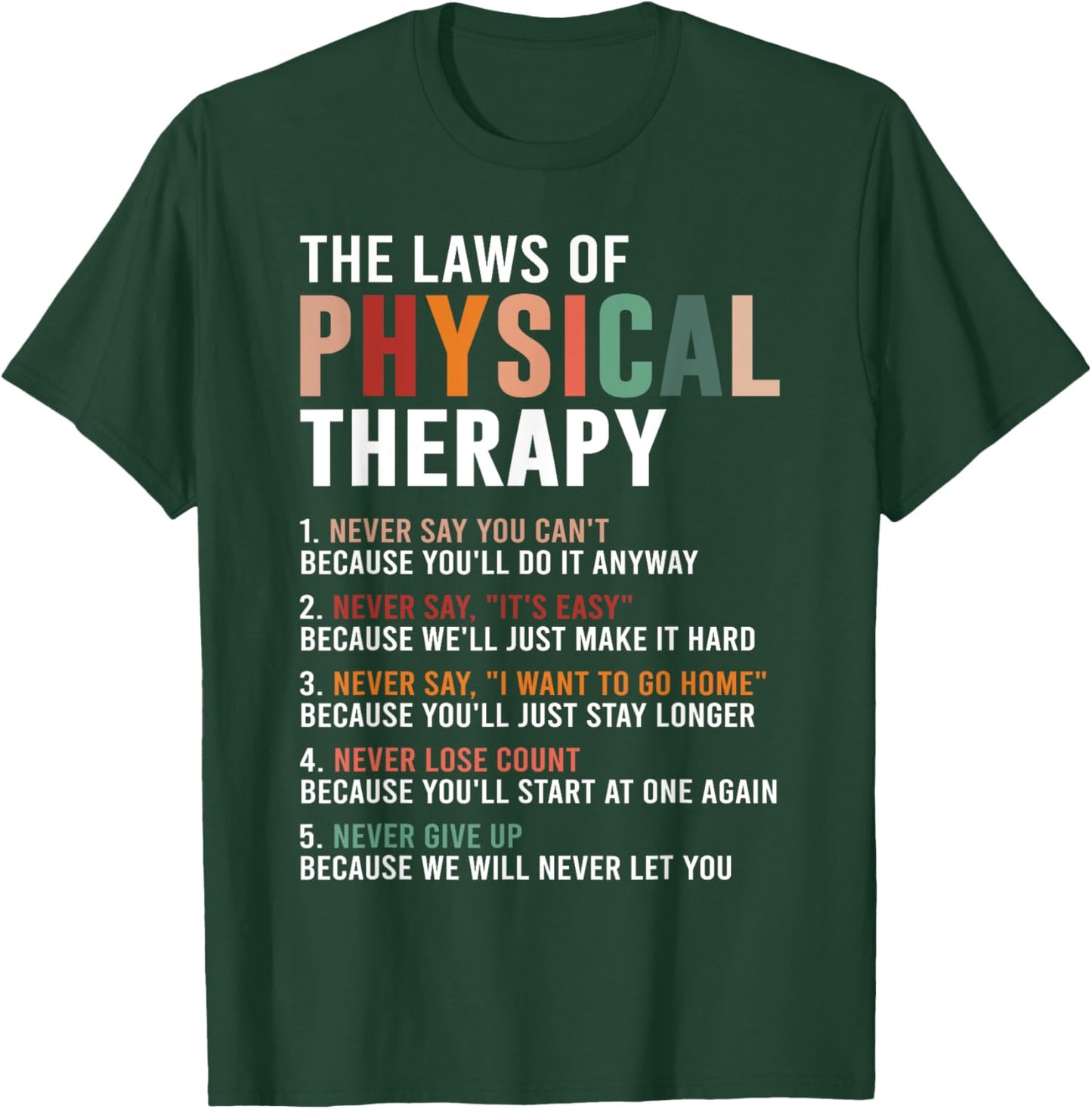 The Laws Of Physical Therapy – Physical Therapist T-Shirt - T-Shirt | Forest