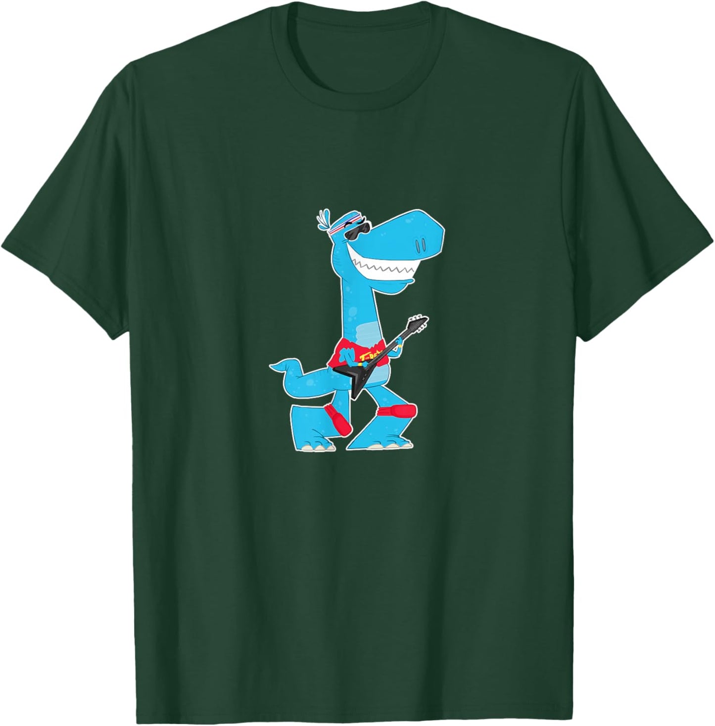 T-Rex Tyrannosaurus Rex with guitar T-Shirt - T-Shirt | Forest